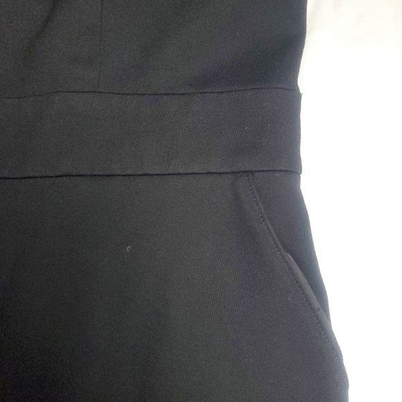 REITMANS Square Neck Sleeveless Sheath Black Dress Metal Eyelet Front Slit - Picture 5 of 14